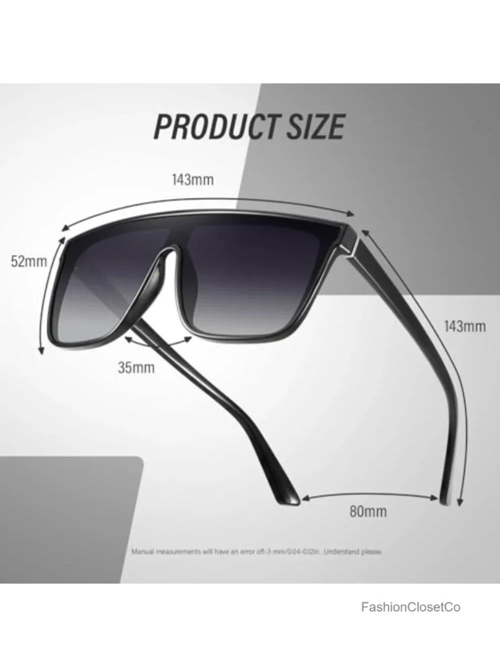 Vintage Oversized Square Sunglasses Women UV Protection
